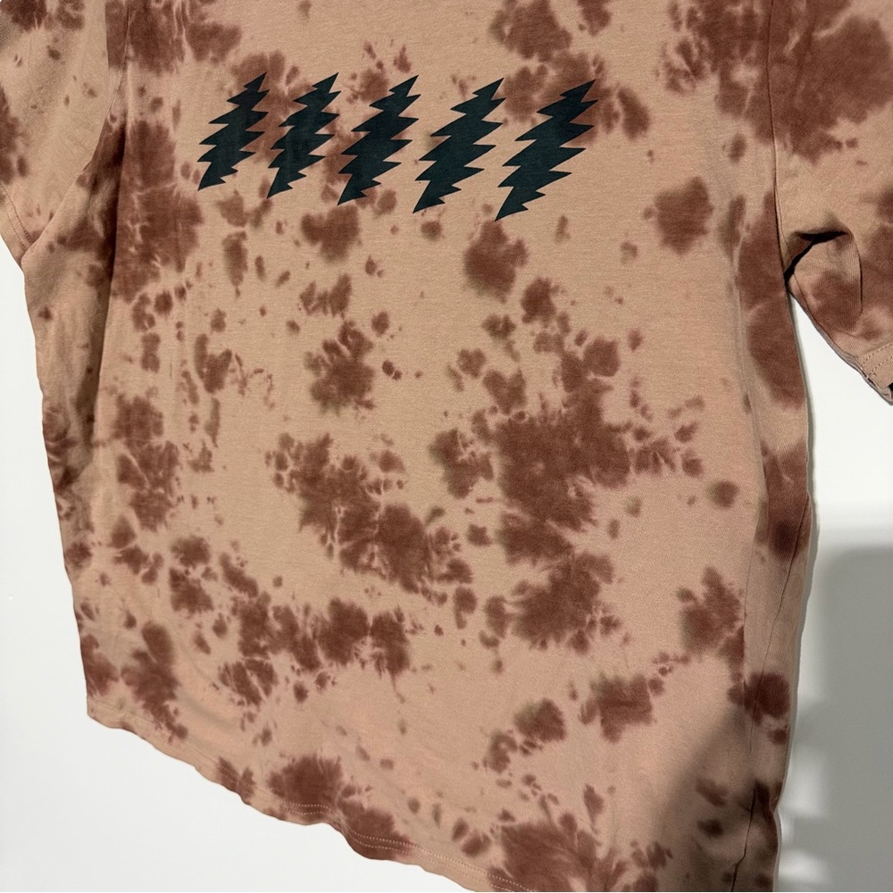 Pact Organic Cotton Grateful Dead Lightning Bolt Tie Dye T-Shirt Brown Large - Picture 7 of 10